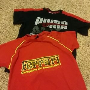 Puma and Ferrari boys t shirts size xs